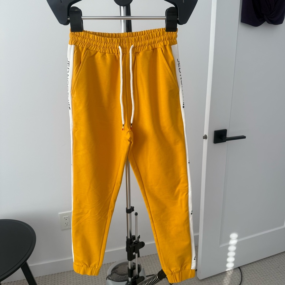 Jed North Mustard Yellow Joggers with White Accents Small